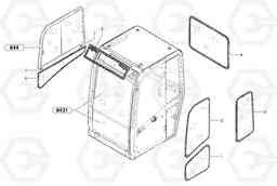 31334 Cab : glass EC25 TYPE 281, Volvo Construction Equipment