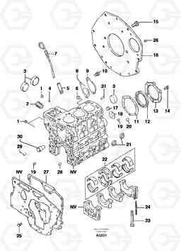 23926 Cylinder block EC14 TYPE 246, 271, Volvo Construction Equipment