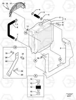 106455 Radiator ( water ) / oil cooler EW50VV TYPE 256, Volvo Construction Equipment