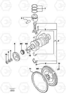 24348 Pistons / connecting rods / crankshaft / flywheel EC14 TYPE 246, 271, Volvo Construction Equipment