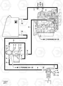 104026 Fuel circuit EW50VV TYPE 256, Volvo Construction Equipment