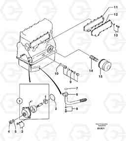 2550 Oil pump and oil filter EC70VV TYPE 233, Volvo Construction Equipment