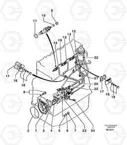 3450 Fuel circuit EW70 TYPE 262, Volvo Construction Equipment