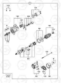 14491 Starter motor EW70VV TYPE 262, Volvo Construction Equipment