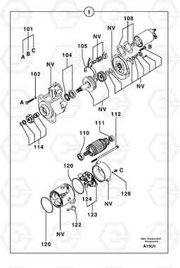 14490 Starter motor EW70VV TYPE 262, Volvo Construction Equipment