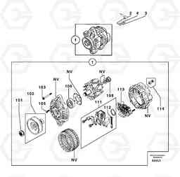 3256 Alternator EC70VV TYPE 233, Volvo Construction Equipment