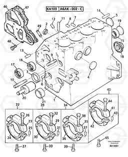 14640 Cylinder block EW50 TYPE 256, Volvo Construction Equipment