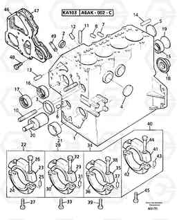 15006 Cylinder block EW50VV TYPE 256, Volvo Construction Equipment