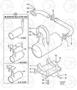 102 Muffler EC70 TYPE 233, Volvo Construction Equipment