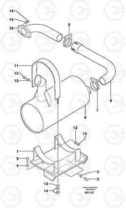 3249 Muffler EC70VV TYPE 233, Volvo Construction Equipment