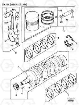 101755 Crankshaft , pistons and connecting rods EW50 TYPE 256, Volvo Construction Equipment