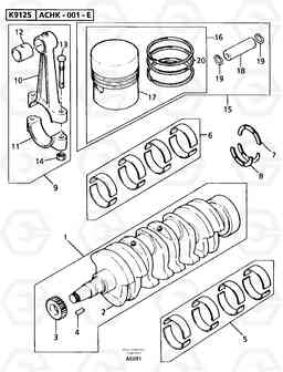 106168 Crankshaft , pistons and connecting rods EC50 TYPE 247, Volvo Construction Equipment