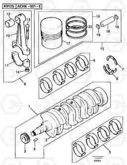 101610 Crankshaft , pistons and connecting rods EW50 TYPE 256, Volvo Construction Equipment