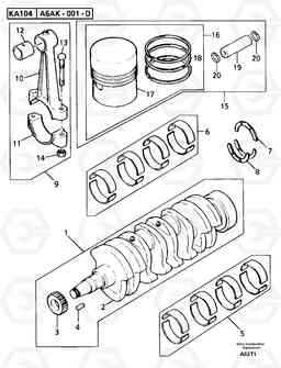 105535 Crankshaft , pistons and connecting rods EW50VV TYPE 256, Volvo Construction Equipment