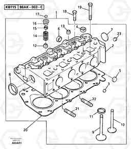 12876 Cylinder head EC50 TYPE 247, Volvo Construction Equipment