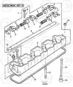 14540 Rocker arm shaft EC50 TYPE 247, Volvo Construction Equipment