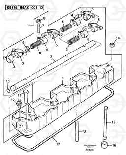 14643 Rocker arm shaft EW50 TYPE 256, Volvo Construction Equipment