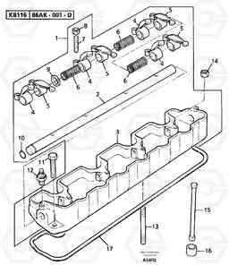 6189 Rocker arm shaft EC50VV TYPE 247, Volvo Construction Equipment