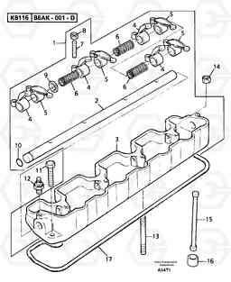 15009 Rocker arm shaft EW50VV TYPE 256, Volvo Construction Equipment