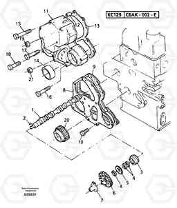 14226 Timing gear and camshaft EW50 TYPE 256, Volvo Construction Equipment