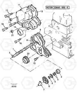 6190 Timing gear and camshaft EC50VV TYPE 247, Volvo Construction Equipment