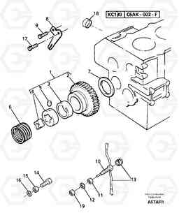 14551 Lubrication oil pump and discharge valve EC50 TYPE 247, Volvo Construction Equipment