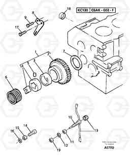 6197 Lubrication oil pump and discharge valve EC50VV TYPE 247, Volvo Construction Equipment