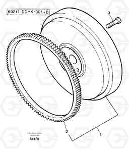 6193 Flywheel and ring gear EC50VV TYPE 247, Volvo Construction Equipment