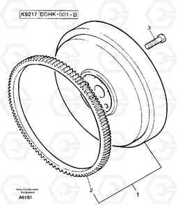 9413 Flywheel and ring gear EW50 TYPE 256, Volvo Construction Equipment