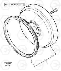 27621 Flywheel and ring gear EW50VV TYPE 256, Volvo Construction Equipment