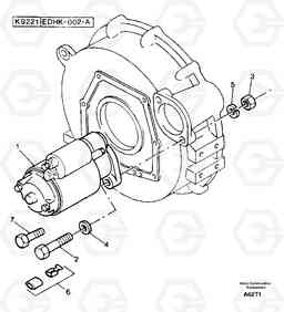 31031 Starter motor installation EW50VV TYPE 256, Volvo Construction Equipment