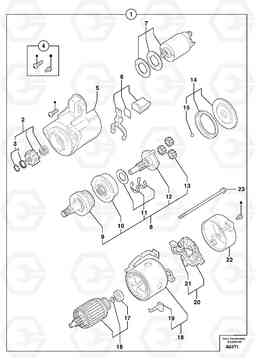 102847 Starter motor EW50VV TYPE 256, Volvo Construction Equipment