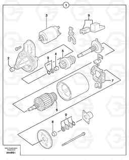 10754 Starter motor EW50 TYPE 256, Volvo Construction Equipment