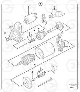 31032 Starter motor EW50VV TYPE 256, Volvo Construction Equipment