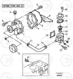 106618 Water pump / thermostat EW50 TYPE 256, Volvo Construction Equipment