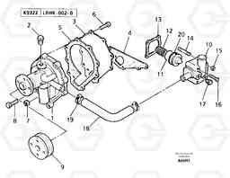 8665 Water pump / thermostat EC50 TYPE 247, Volvo Construction Equipment