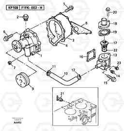 104252 Water pump / thermostat EC50VV TYPE 247, Volvo Construction Equipment