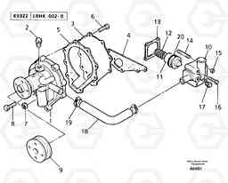 12781 Water pump / thermostat EW50 TYPE 256, Volvo Construction Equipment