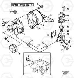 105751 Water pump / thermostat EW50VV TYPE 256, Volvo Construction Equipment