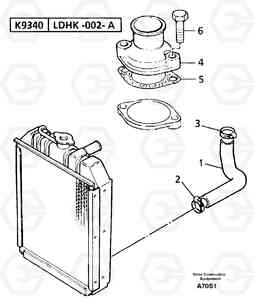 12779 Water outlet and inlet EW50 TYPE 256, Volvo Construction Equipment