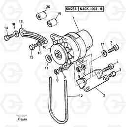 8678 Alternator installation EC50 TYPE 247, Volvo Construction Equipment