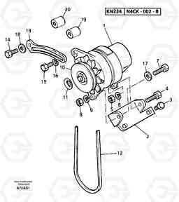 13732 Alternator installation EW50 TYPE 256, Volvo Construction Equipment