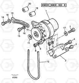 6446 Alternator installation EC50VV TYPE 247, Volvo Construction Equipment