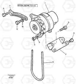 13731 Alternator installation EW50 TYPE 256, Volvo Construction Equipment