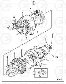 10562 Alternator EW50 TYPE 256, Volvo Construction Equipment