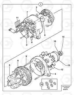 31030 Alternator EW50VV TYPE 256, Volvo Construction Equipment