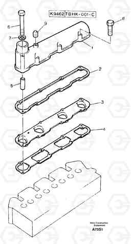 3584 Intake manifold EW50 TYPE 256, Volvo Construction Equipment