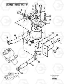 24742 Low pressure fuel system EW50VV TYPE 256, Volvo Construction Equipment