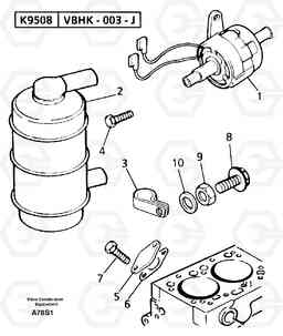 11488 Low pressure fuel system EW50 TYPE 256, Volvo Construction Equipment