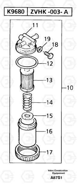 11491 Sediment bowl EW50 TYPE 256, Volvo Construction Equipment